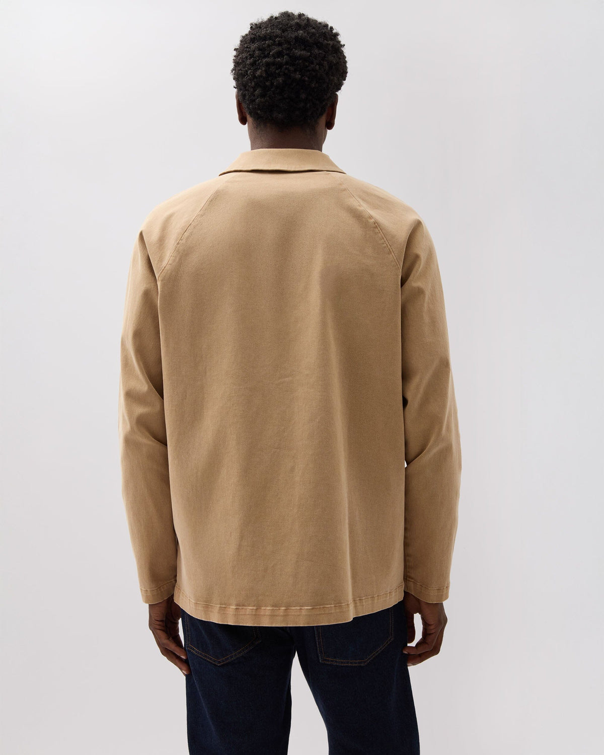 Mens Lightweight Chore Coat - Stretch Cotton Twill - Khaki
