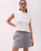 Womens Recycled Fleece Sweatshort - Recycled Fleece - Heather Grey