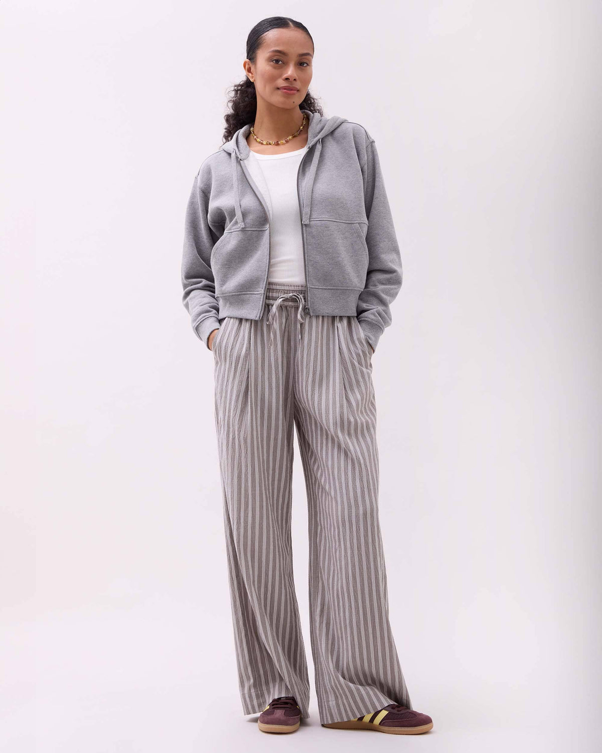 Womens Recycled Fleece Zip Hoodie - Recycled Fleece - Heather Grey