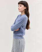 Womens Dune Sweater - Cotton Sweater Knit - Vintage Indigo