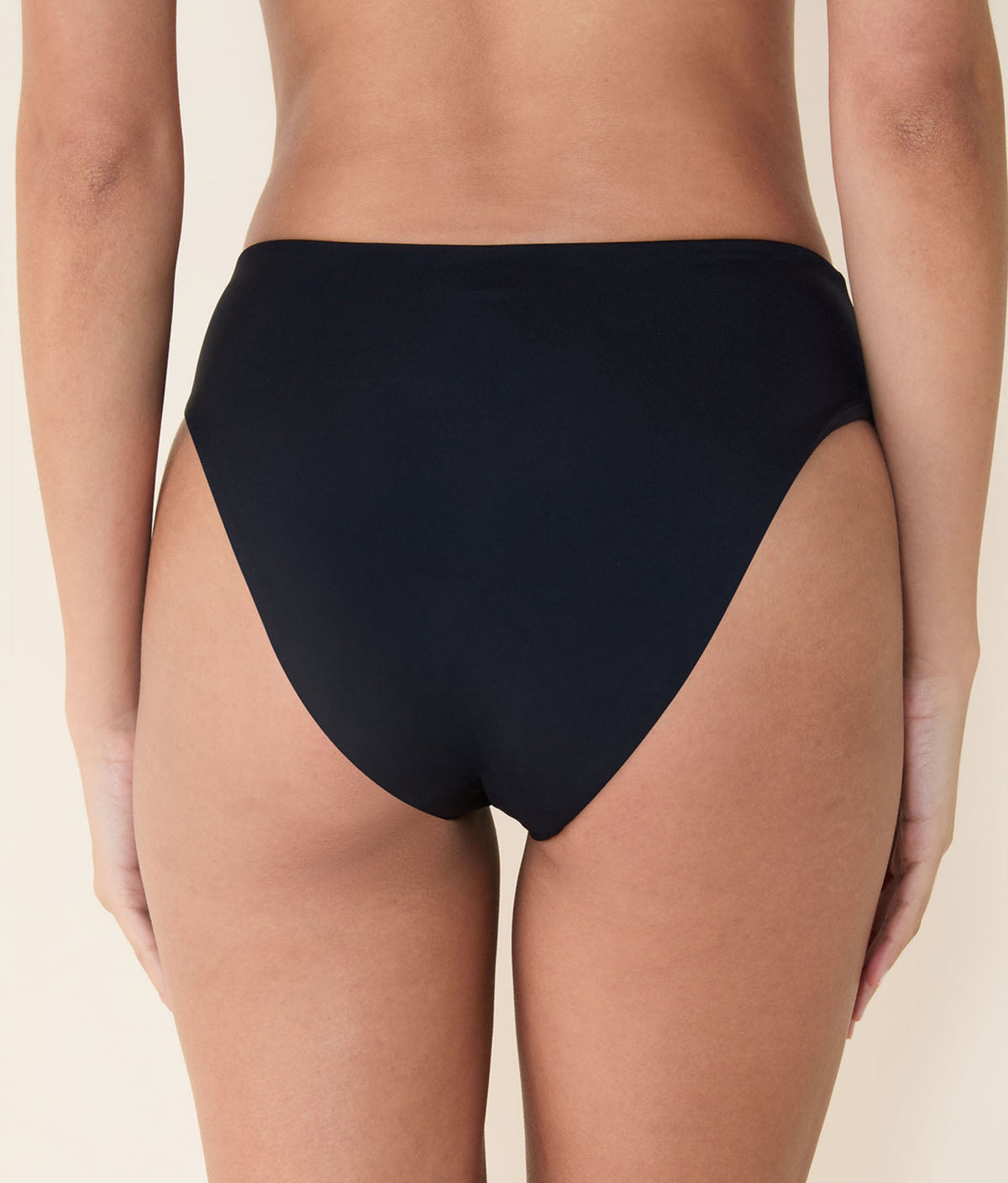 The 90s High Waist Bikini Bottom - Eco Nylon - Black