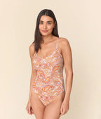 The Amalfi One Piece - Eco Nylon - Sunset Paisley - Long Torso