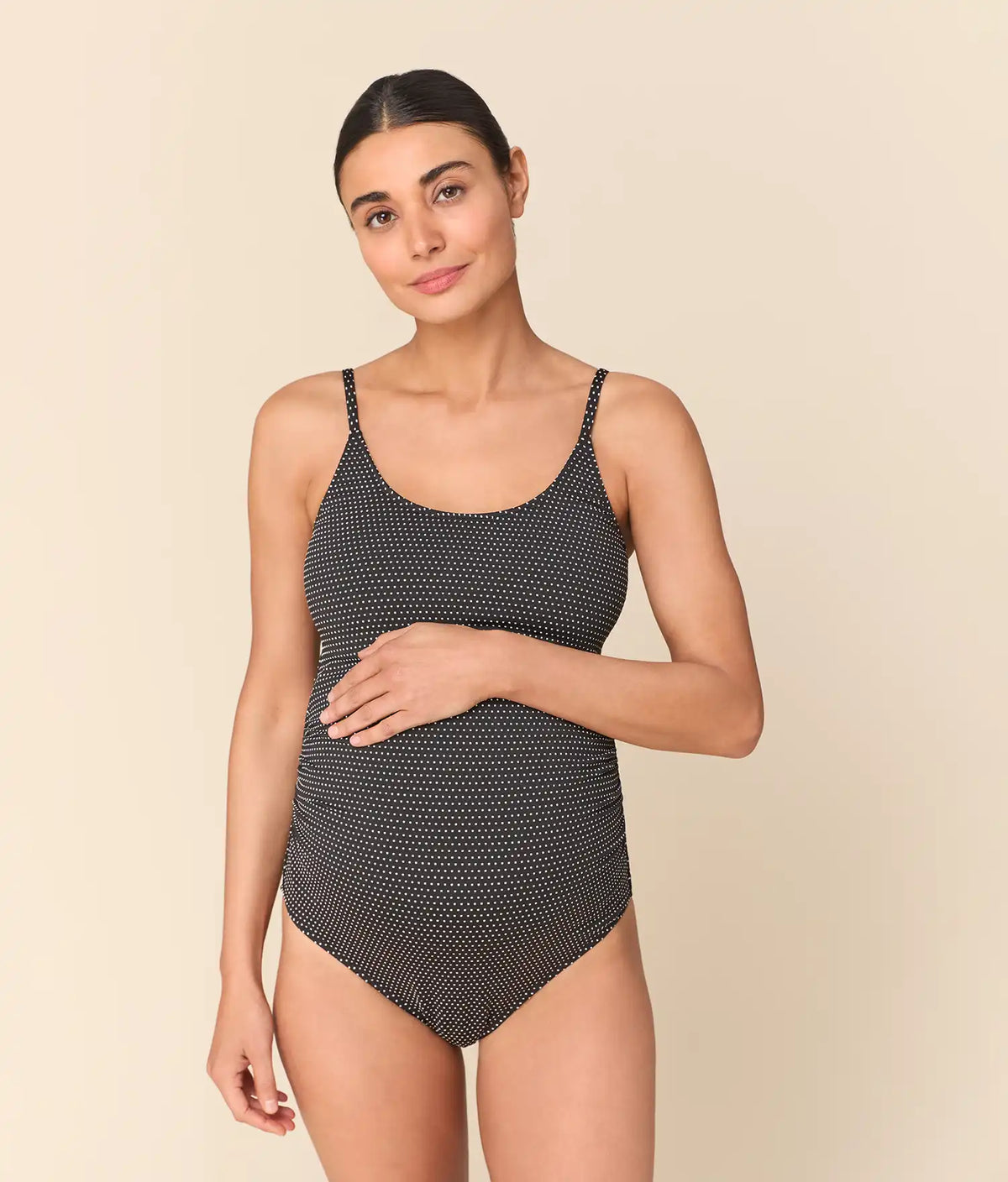 The Amalfi Maternity One Piece - Polka Dot - Black Dot - Classic