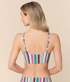 The Maui Bikini Top - Eco Nylon - Retro Stripe