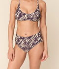 The High Rise Bikini Bottom - Eco Nylon - Spotted Leopard