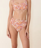 The High Rise Bikini Bottom - Eco Nylon - Sunset Paisley