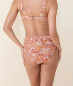 The High Rise Bikini Bottom - Eco Nylon - Sunset Paisley