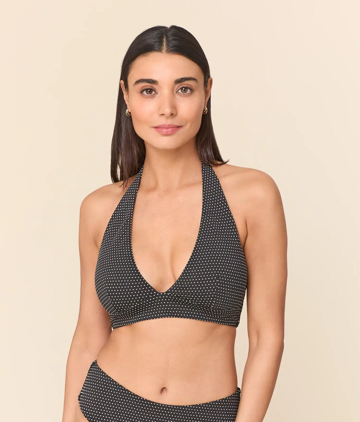 The Majorca Bikini Top - Polka Dot - Black Dot