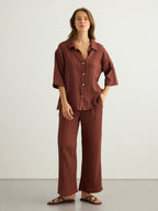 Kaya Boyfriend Shirt - Terracotta