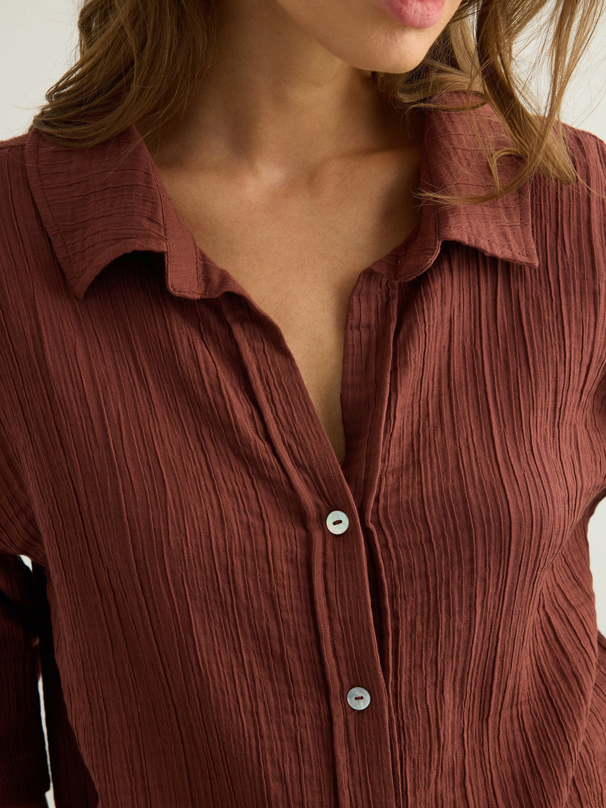 Kaya Boyfriend Shirt - Terracotta